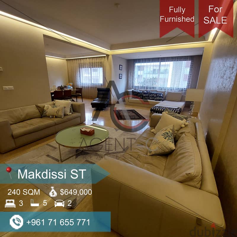 Ras Beirut 240 sqm Fully furnished. 0