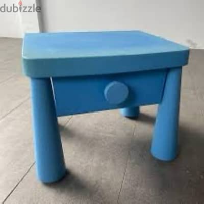 ika mammut blue small kids table with drawer