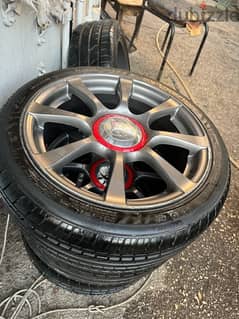 fiat abarth rims with tires 0