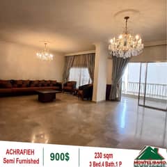 900$!! Semi Furnished Apartment for rent in Achrafieh