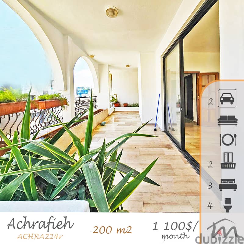 Ashrafieh | Charming 200m² Apt | 2 Huge Balconies | 2 Covered Parking 0