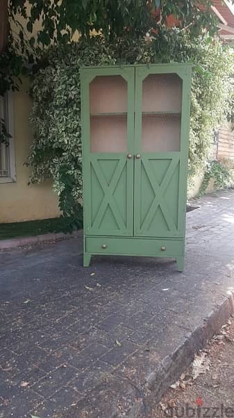 Rustic bookshelf cabinet 0