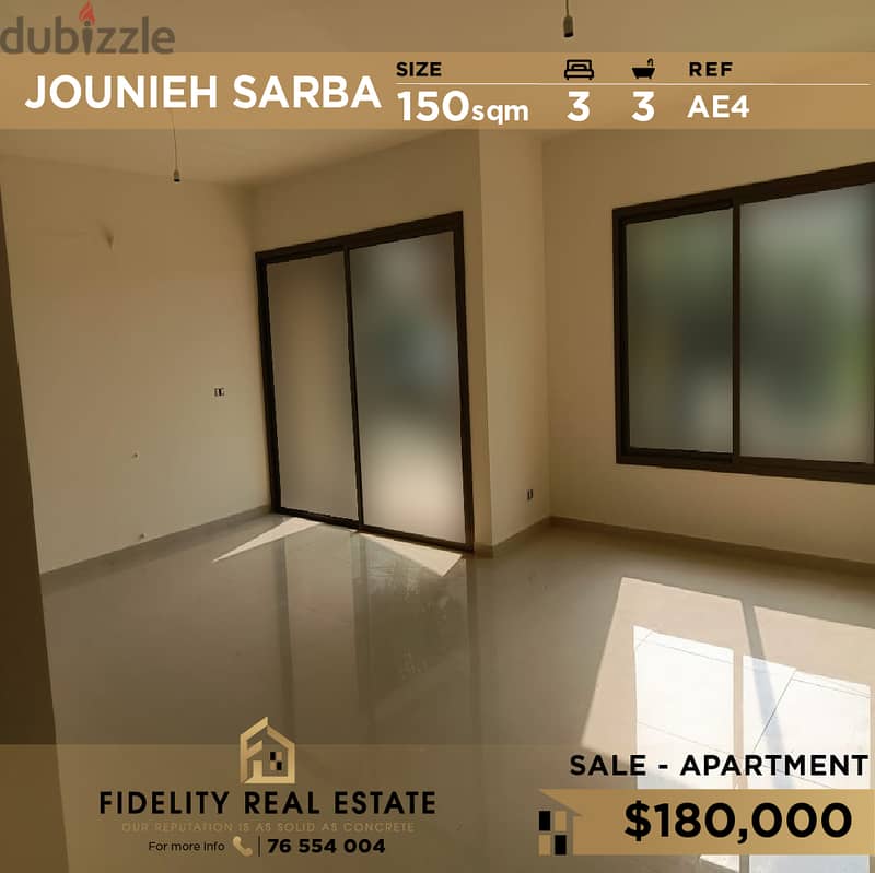 Apartment for sale in Sarba AE4 شقة  للبيع في صربا 0