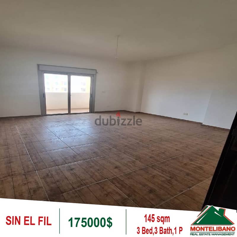 175000$!! Apartment for sale located in Sin El Fil 1