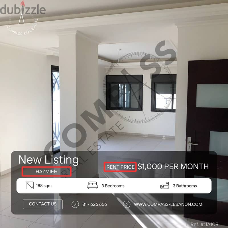 Consider this Amazing Apartment for Rent in Hazmieh - The Backyard 0