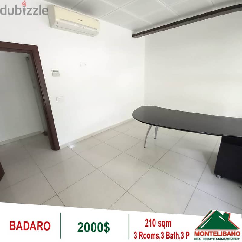 2000$!! Office for rent located in Badaro 3