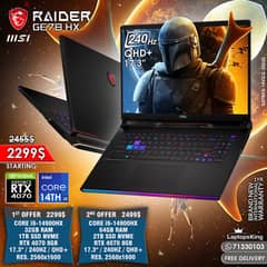 MSI RAIDER GE78 HX i9-14900HX RTX 4070 240HZ 17.3" QHD+ GAMING LAPTOPS