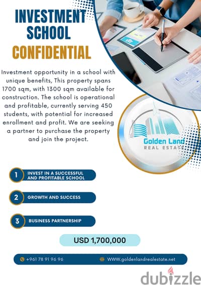 3,000 SQM Investment Opportunity- School with Unique Benefits