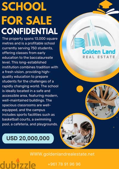 13,000 SQM Investment Opportunity- School with Unique Benefits