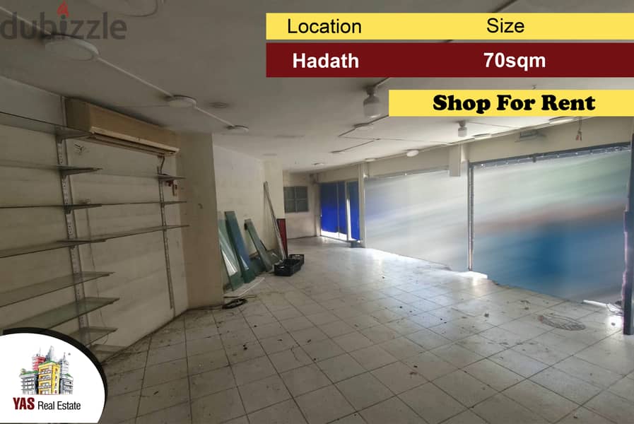 Hadath/Hadad 70m2 | Shop | Rent | Active street | AA | 0