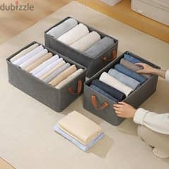 Foldable Storage Box - Grey Fabric Organizer for Clothes & Closet 0