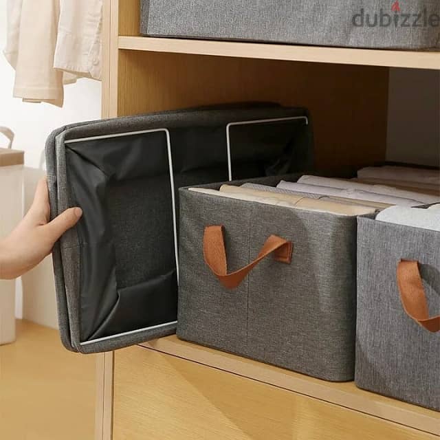 Foldable Storage Box - Grey Fabric Organizer for Clothes & Closet 3