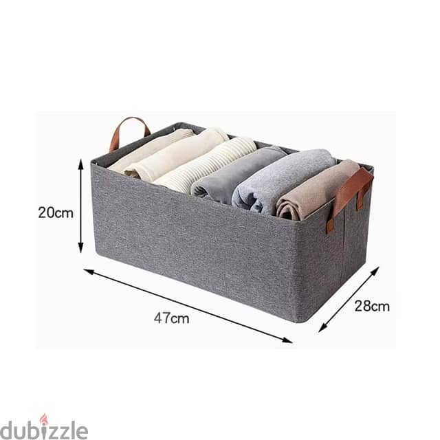 Foldable Storage Box - Grey Fabric Organizer for Clothes & Closet 4