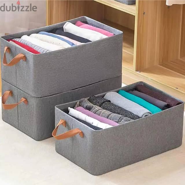 Foldable Storage Box - Grey Fabric Organizer for Clothes & Closet 7