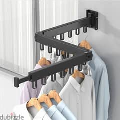 Foldable Clothes Drying Rack, Tri-Fold Garment Hanger in Black 0