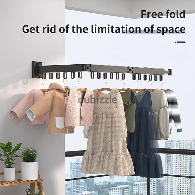 Foldable Clothes Drying Rack, Tri-Fold Garment Hanger in Black 7