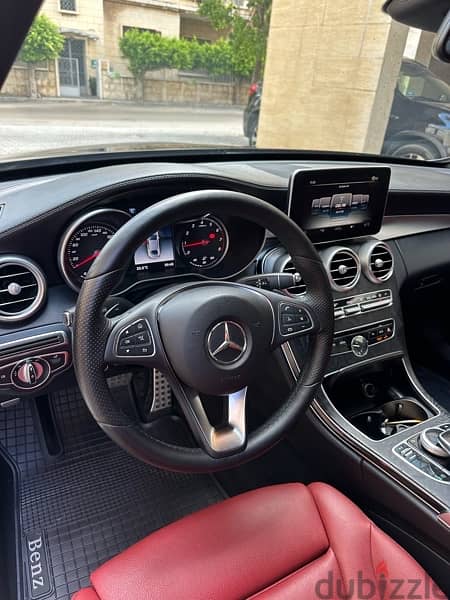 Mercedes C 300 AMG-line 4matic 2018 black on red (clean carfax) 9