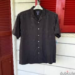 VAN HEUSEN Black Floral Hawaiian Shirt. (L&XL) 0