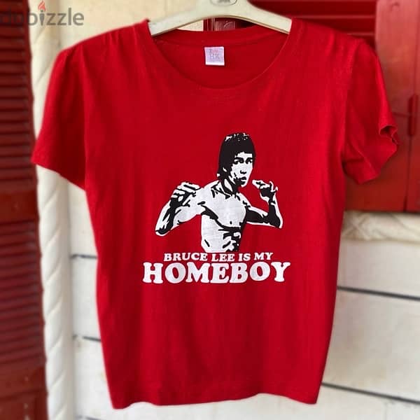 I LOVE HONGKONG “Bruce Lee Is My Homeboy” Red T-Shirt. (S) 1