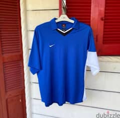 NIKE Blue Sports Polo Neck T-Shirt 2004. (XXL)