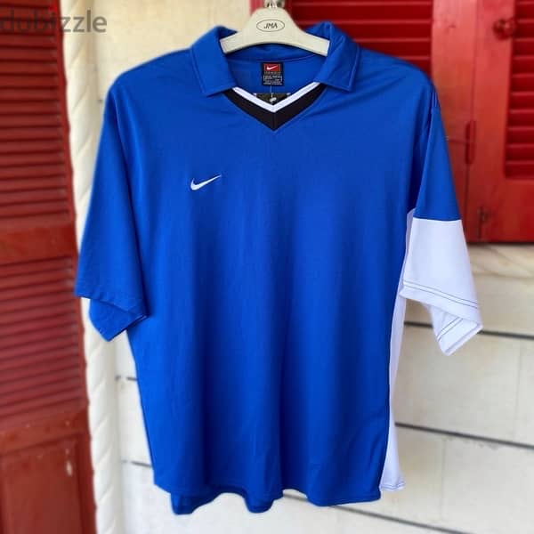 NIKE Blue Sports Polo Neck T-Shirt 2004. (XXL) 1