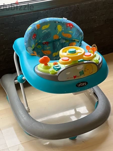 Urbini Baby Walker Adjustable Height & Toys 1