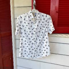 KEN LTD White Hawaiian Shirt. (M)