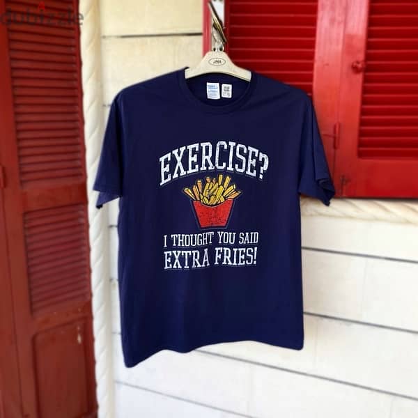 “EXERCISE?” Blue T-Shirt. (L) 0