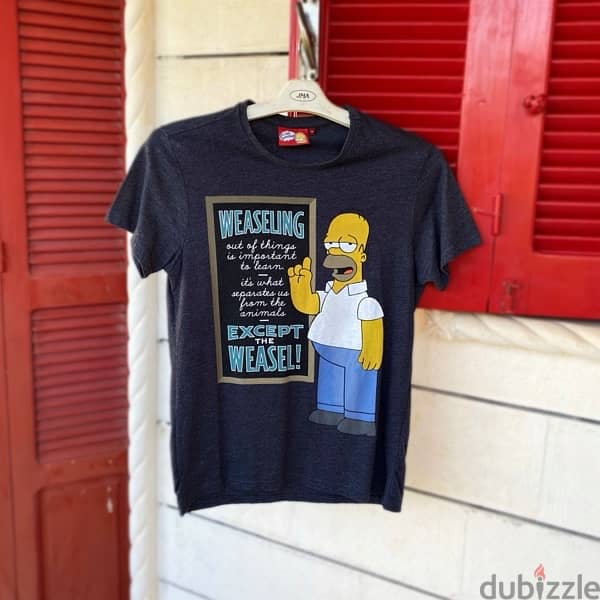 THE SIMPSONS Grey T-Shirt. (M) 0