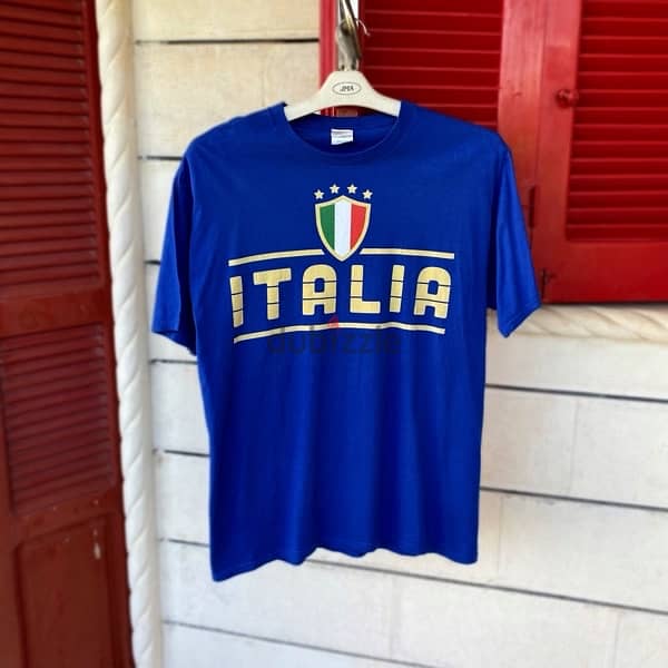 ITALIA Football Blue T-Shirt. (XL) 0