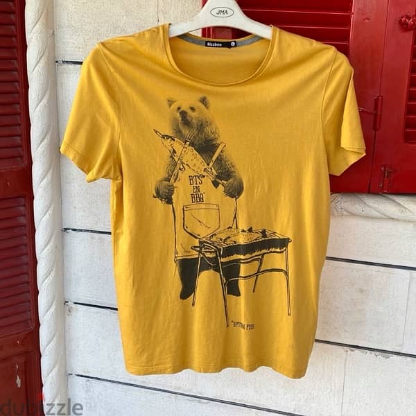 BIZZBEE “BBQ BEAR” Yellow T-Shirt. (M/L) 1