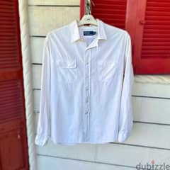 POLO RALPH LAUREN White Oversized Shirt. (XXL) 0