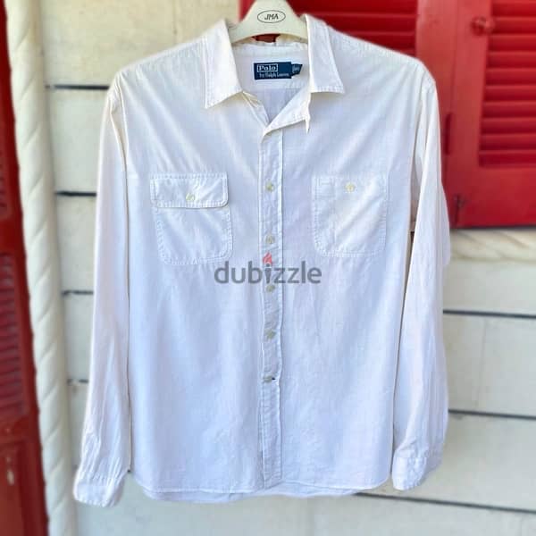 POLO RALPH LAUREN White Oversized Shirt. (XXL) 1