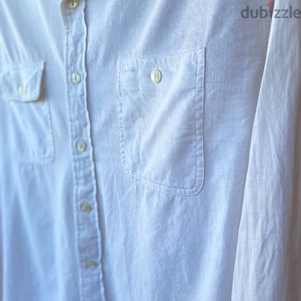 POLO RALPH LAUREN White Oversized Shirt. (XXL) 2