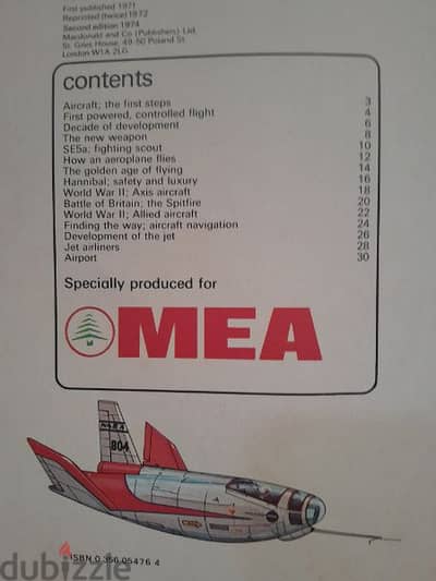 Vintage MEA especial edition print for aeroplanes 70's Milan-ITALY