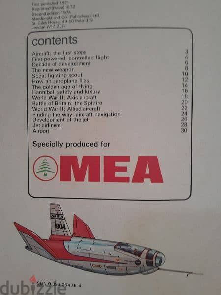 Vintage MEA especial edition print for aeroplanes 70's Milan-ITALY 0