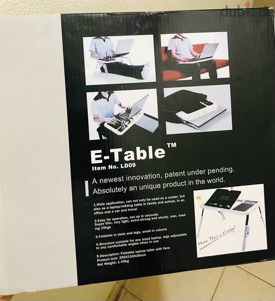 E-Table Structure suitable for any sized laptop Foldable table withFan 0