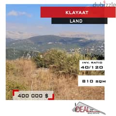 Very Flat Land for sale in klaayat 810 SQM REF#kz264 0