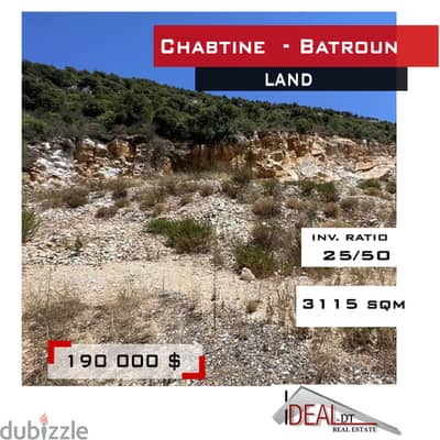 Land for sale in batroun, Chabtine 3115 SQM REF#JCF3244