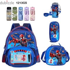 Genius 3D Character Kids School Bag 5 Pcs Set 12" - 1213gs 0