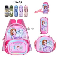 Genius 3D Character Kids School Bag 5 Pcs Set 12" - 1214gs 0