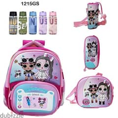 Genius 3D Character Kids School Bag 5 Pcs Set 12" - 1215gs 0