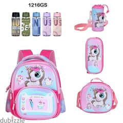 Genius 3D Character Kids School Bag 5 Pcs Set 12" - 1216gs