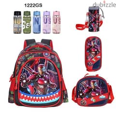 Genius 3D Character Kids School Bag 5 Pcs Set 12" - 1222gs