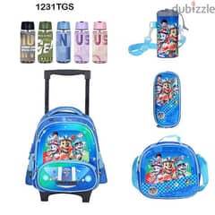 Genius 3D Character Kids School Bag Trolley 5 Pcs Set 12" - 1231tgs