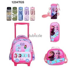 Genius 3D Character Kids School Bag Trolley 5 Pcs Set 12" - 1234tgs 0