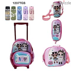 Genius 3D Character Kids School Bag Trolley 5 Pcs Set 12" - 1237tgs