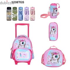 Genius 3D Character Kids School Bag Trolley 5 Pcs Set 12" - 1238tgs 0