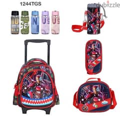 Genius 3D Character Kids School Bag Trolley 5 Pcs Set 12" - 1244tgs 0