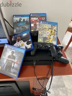 ps4 with 5 games and 2 controllers 0